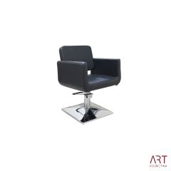 Frizerski stol z hidravličnem podnožjem, črn