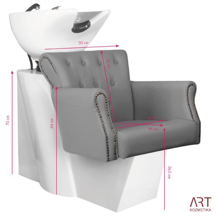 Frizerski umivalnik - Ber8183 - siv AS5404