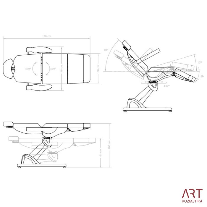 Električna kozmetična miza ATIK | 3869Ahz | 4 motorji |
