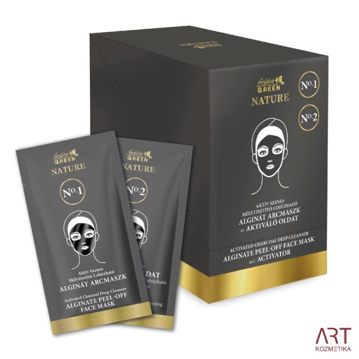 Golden GREEN Nature Peel of maska za čišćenje lica s aktivnim ugljenom i aktivator 10g + 30ml