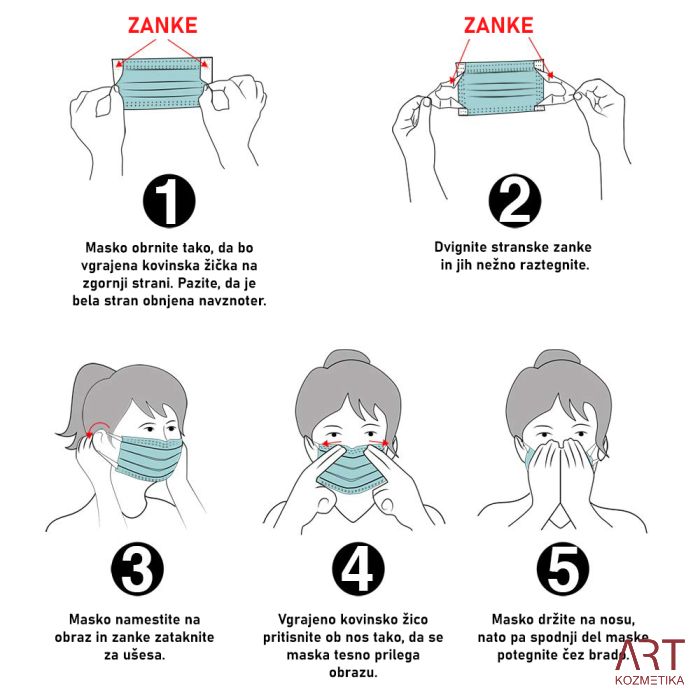 Higijenska zaštitna maska za lice - 3-slojna | 50 kom