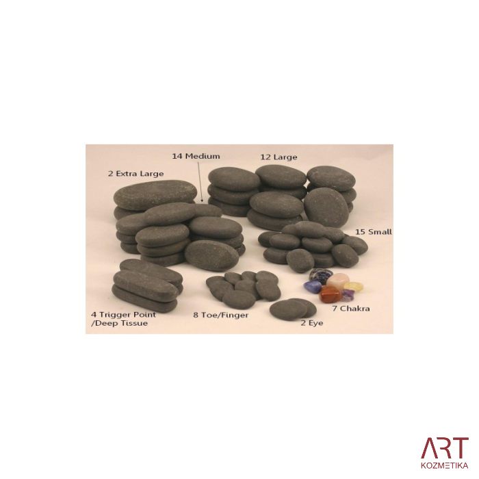 Hot Stone - vruće kamenje - set sa grijačem 64 dijelni