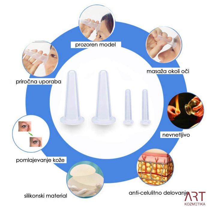 Komplet 4 silikonskih ventuza | za lice