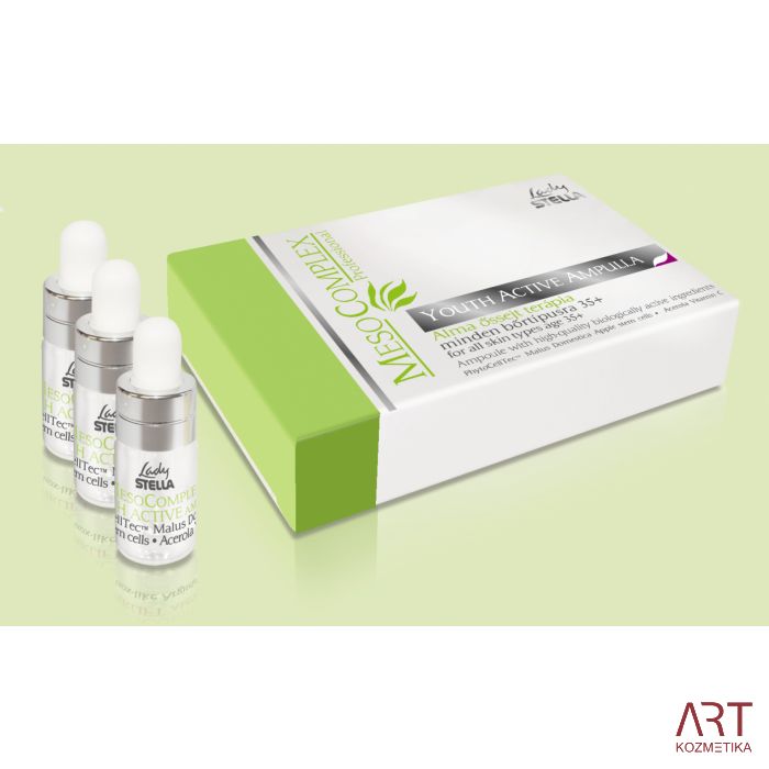 MesoComplex YOUTH ACTIVE ampule za pomlađivanje s matičnim stanicama jabuke  za sve tipove kože nakon 35. godine života 3x3ml