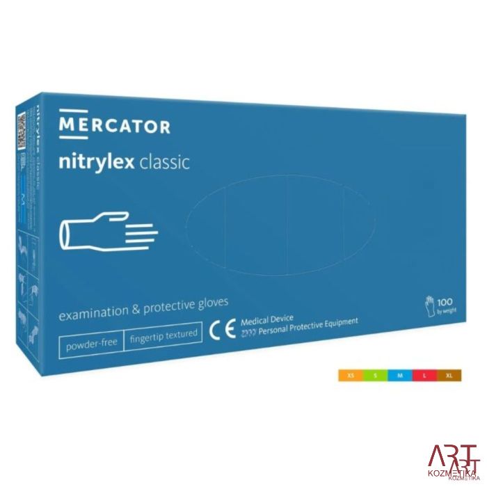 Rukavice nitrilne, bez pudera, M, 1/100 | Nitrylex classic plave