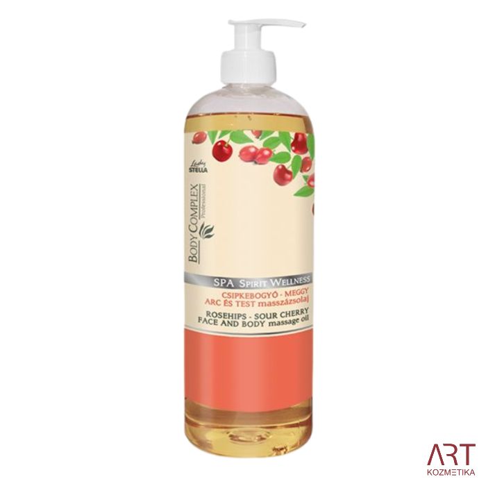Spa Spirit wellness masažno ulje za lice i tijelo -  šipak i višnja 1000 ml