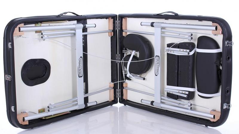 Tri delna aluminijasta prenosna masažna miza Tri delna aluminijasta prenosna masažna miza