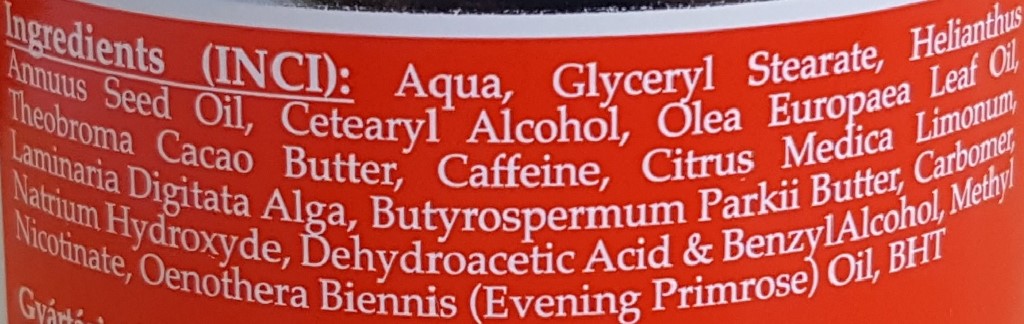 Termo aktivna masažna krema za izgorevanje maščob INCI Termo aktivna masažna krema za izgorevanje maščob INCI