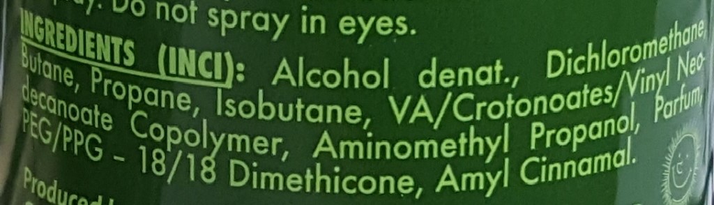 VitaStyle Hairspray Strong volume and shine INCI VitaStyle Hairspray Strong volume and shine INCI
