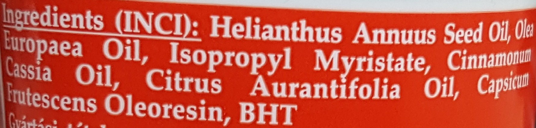 Aktivno masažno olje za zmanjšanje maščob INCI Aktivno masažno olje za zmanjšanje maščob INCI