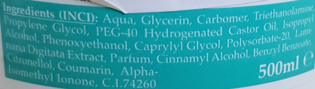 Intenzivni Gel proti celulitu INCI Intenzivni Gel proti celulitu INCI